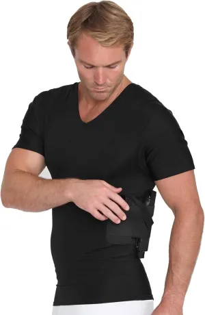 -Made in USA- Mens Concealed Carry Holster Slimming Compression Shapewear Under-Shirt Concealed Gun Holster