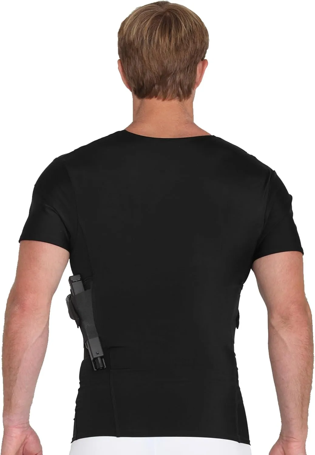 -Made in USA- Mens Concealed Carry Holster Slimming Compression Shapewear Under-Shirt Concealed Gun Holster