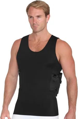 -Made in USA- Mens Concealed Carry Holster Slimming Compression Shapewear Under-Shirt Concealed Gun Holster