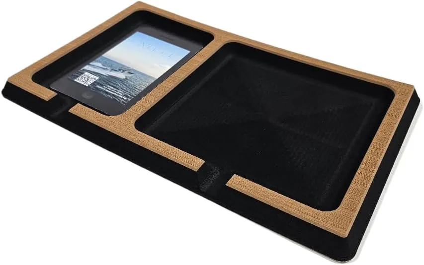 | SeaDek | 20mm Double Dash for Boat | Foam Cell Phone & Accessories Boat Dash | Adhesive Backing | Separate Compartments for Phones & Fishing/Boating Tools | Mocha/Black
