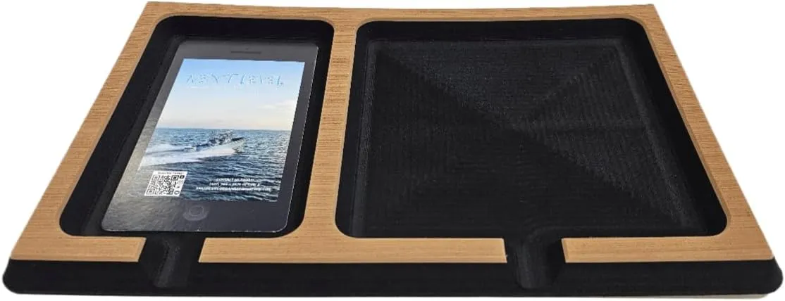 | SeaDek | 20mm Double Dash for Boat | Foam Cell Phone & Accessories Boat Dash | Adhesive Backing | Separate Compartments for Phones & Fishing/Boating Tools | Mocha/Black