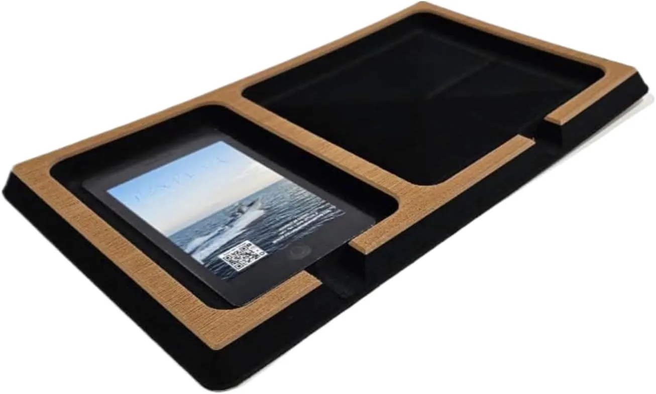 | SeaDek | 20mm Double Dash for Boat | Foam Cell Phone & Accessories Boat Dash | Adhesive Backing | Separate Compartments for Phones & Fishing/Boating Tools | Mocha/Black
