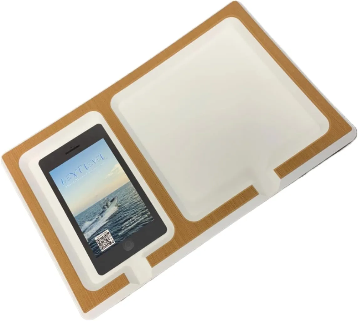 | SeaDek | 20mm Double Dash for Boat | Foam Cell Phone & Accessories Boat Dash | Adhesive Backing | Separate Compartments for Phones & Fishing/Boating Tools | Mocha/White