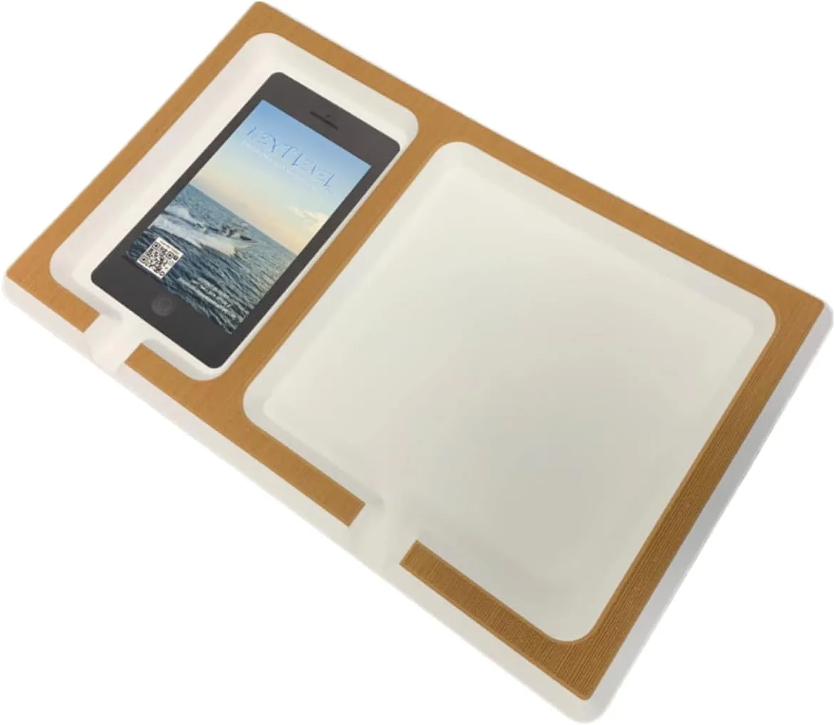 | SeaDek | 20mm Double Dash for Boat | Foam Cell Phone & Accessories Boat Dash | Adhesive Backing | Separate Compartments for Phones & Fishing/Boating Tools | Mocha/White