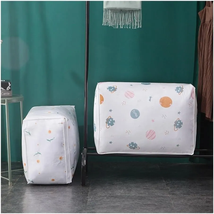 1-2Pcs Packing Bag Pouch Storage Organizer Waterproof Large Capacity Organizers For Room Moisture-proof Tote Home Organization(Feather,L 1PCS)