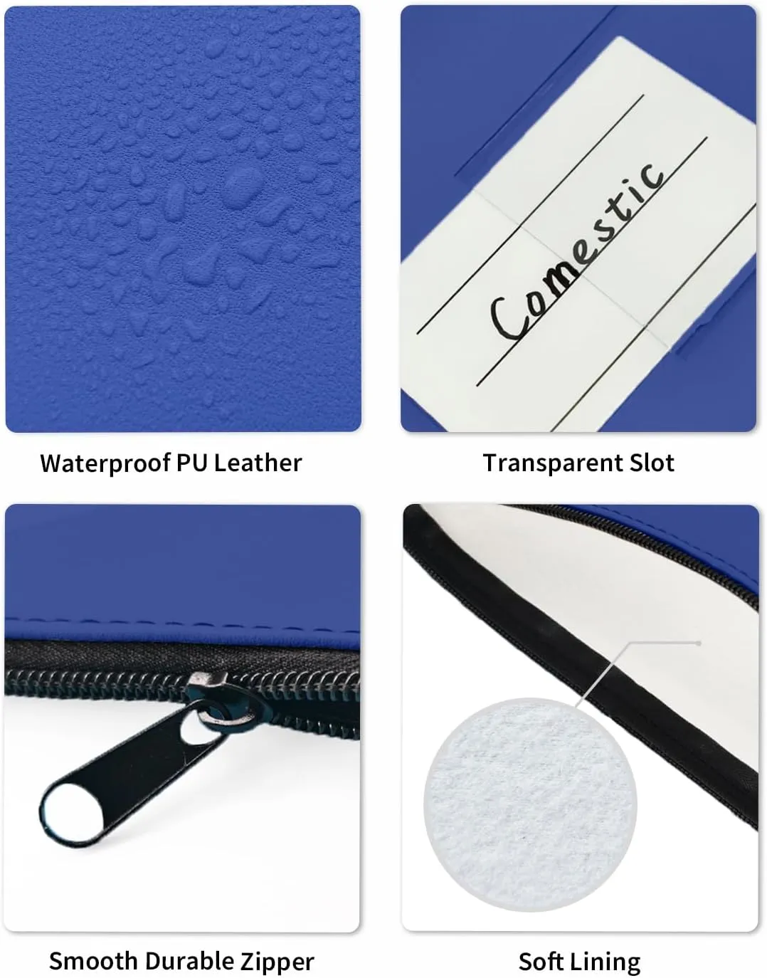 10-Pack Bank Deposit Money Bags with Zipper, PU Leather Cash Pouches with Label, 11 x 6 Inches, for Coins, Cosmetics, Bills, Tools, Royal Blue