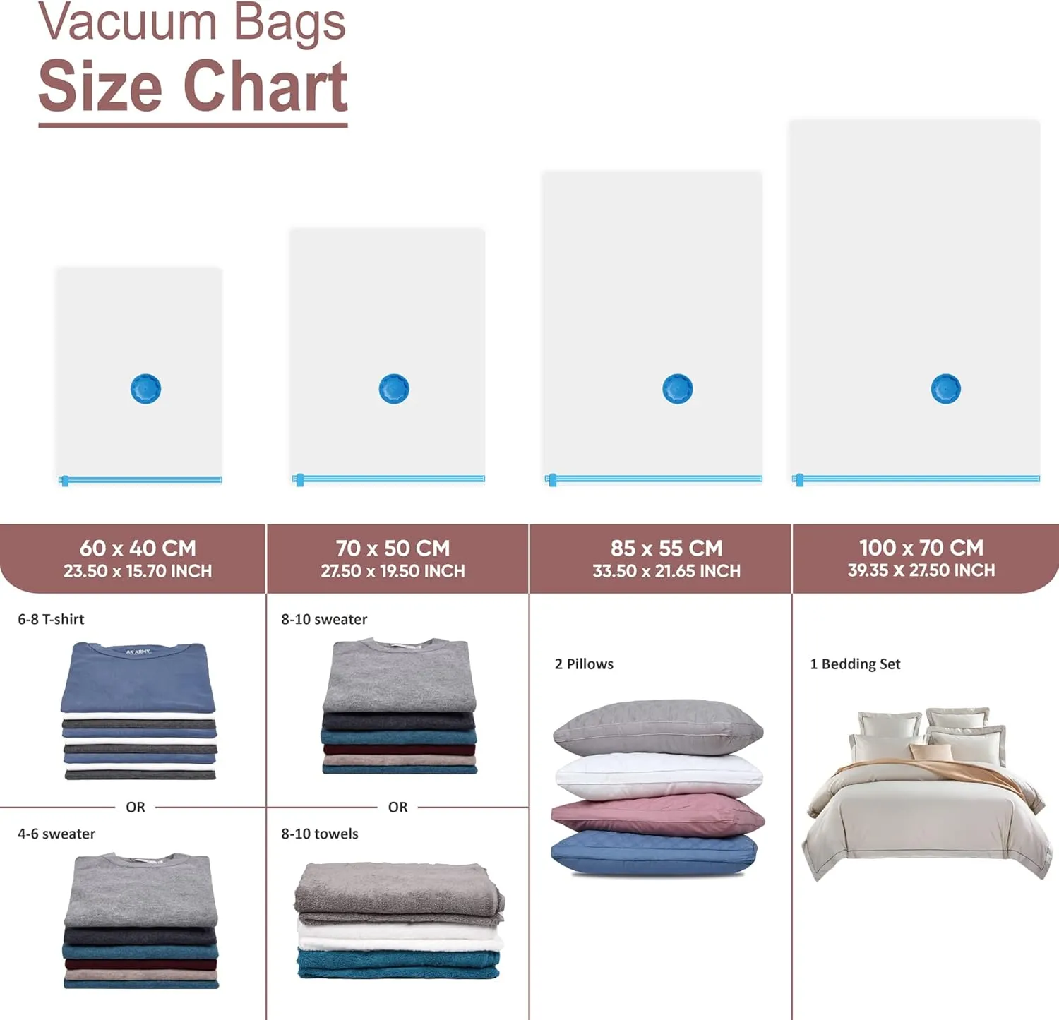 10 Space Saver Vacuum Sealed Storage Bags (2 Jumbo/2 Large/3 Medium/3 Small) with Hand Pump, Seal Bags for Clothing, Comforters, Pillows, Towel, Blanket Storage, Bedding