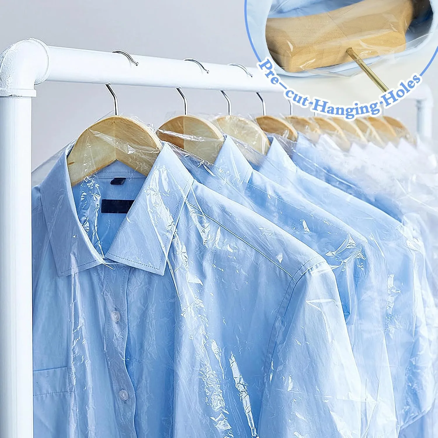 100 Pack Dry Cleaning Plastic Bags, Dry Cleaners Bags for Clothes, Clothes Covers for Home Storage, Travel, Moving (35.4 x 23.6 In)