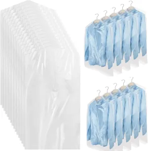 100 Pack Dry Cleaning Plastic Bags, Dry Cleaners Bags for Clothes, Clothes Covers for Home Storage, Travel, Moving (35.4 x 23.6 In)