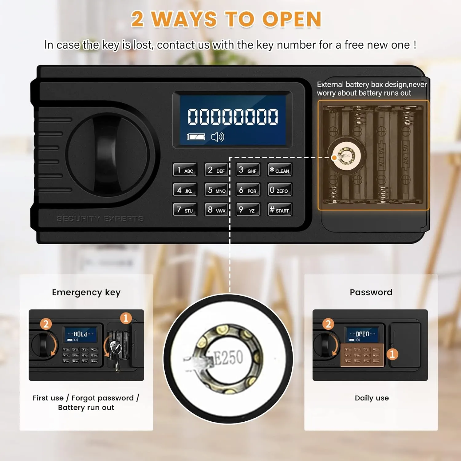1.1 Cuft Home Safe Box with Fireproof Waterproof Bag, Large Security Digital Document Safes with LCD Keypad Keys, Anti-Theft Alert, Hidden Code Mode, Personal Combination Money Safe For Jewelry Office