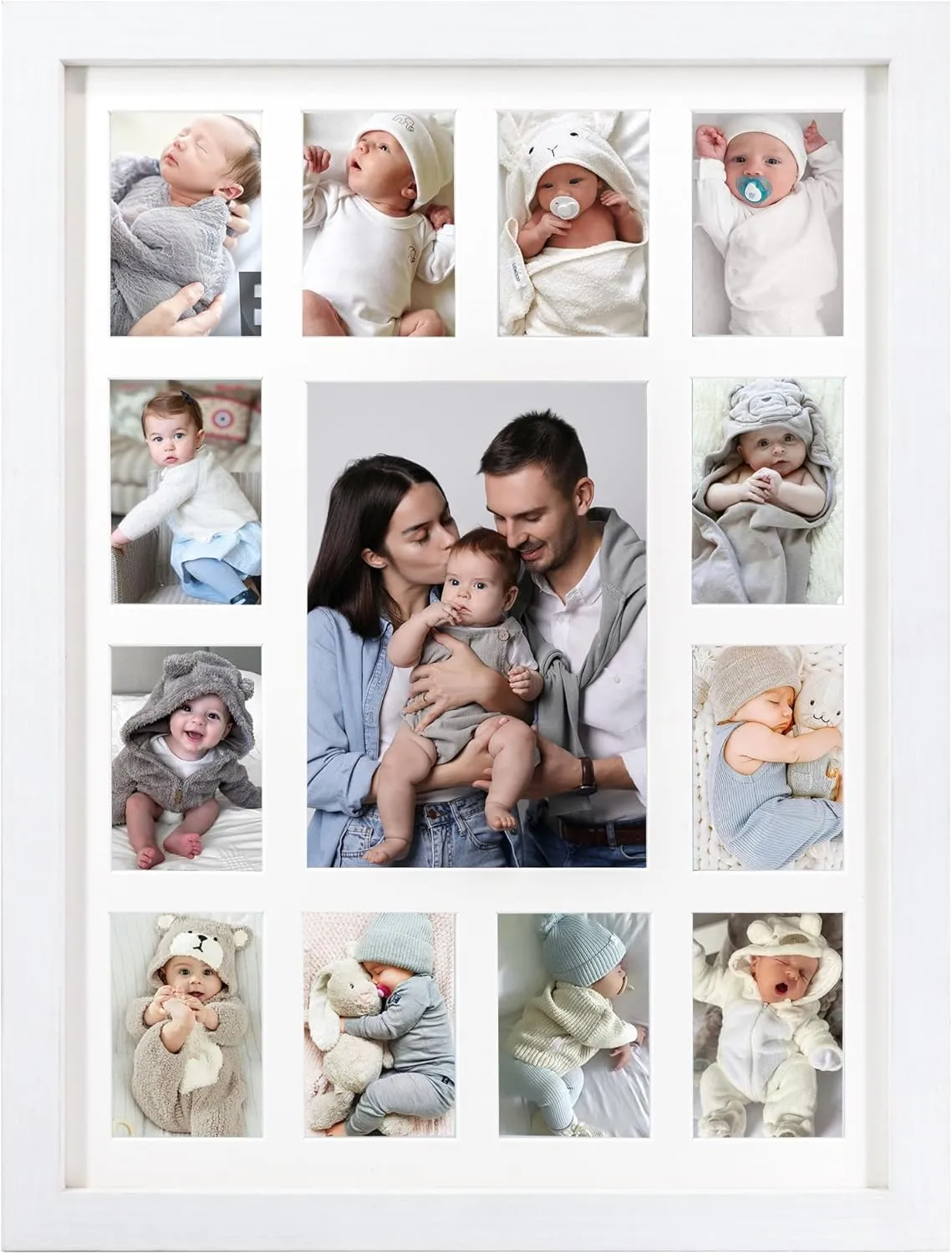 12 month photo frame,my first year photo board,K-12 Collage Photo Frame for Baby First Year Keepsake, 12x16 Multi Picture Frame-13 Opening,Great for Children's Photos, Portrait