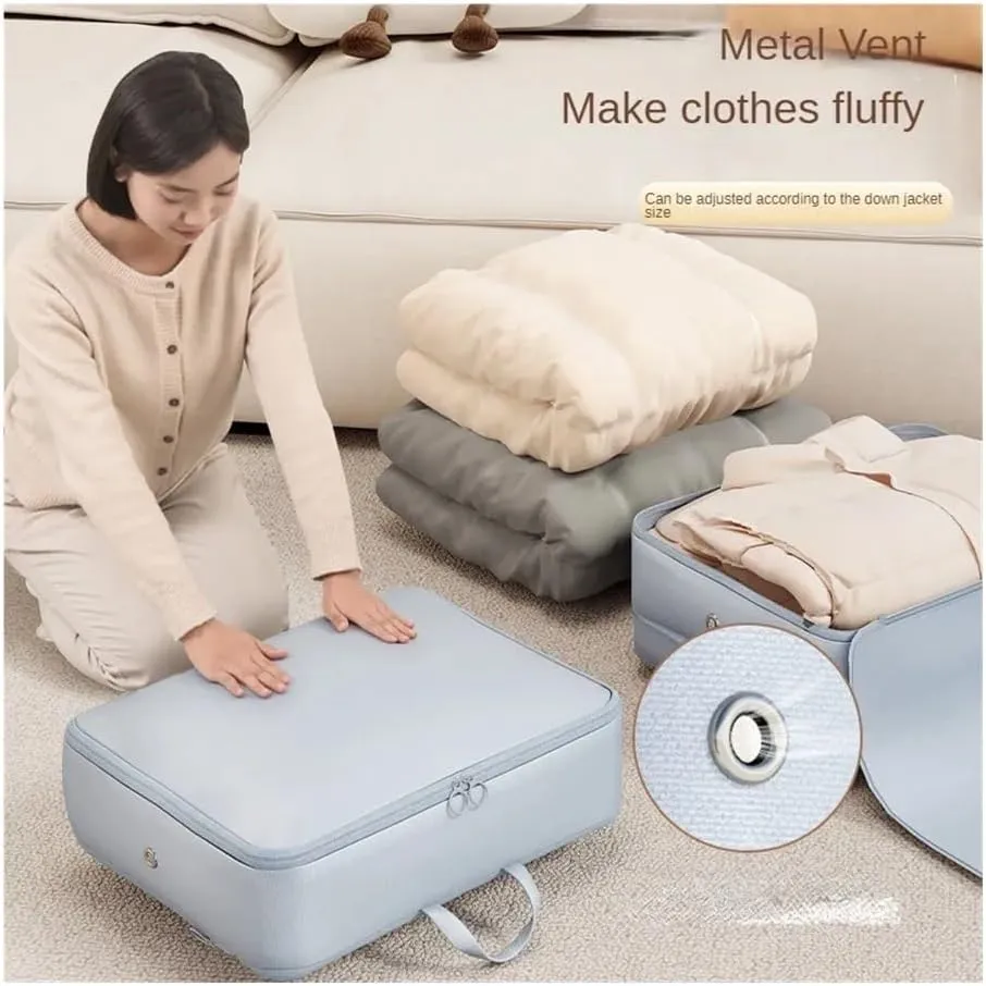1/2/4PCS Foldable Compression Packing Bag Home Large Capacity Clothes Storage Bag Travel Portable Handheld Compression Bag(Grey-1PC,40X30X18cm)