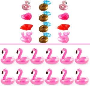 12Pcs Inflatable Pool Drink Holder Floating Coasters and Summer 12Pack Inflatable Pool Drink Holder Floating Coasters Set Kids Bath Toys Great for Wedding Bachelorette Pool Party