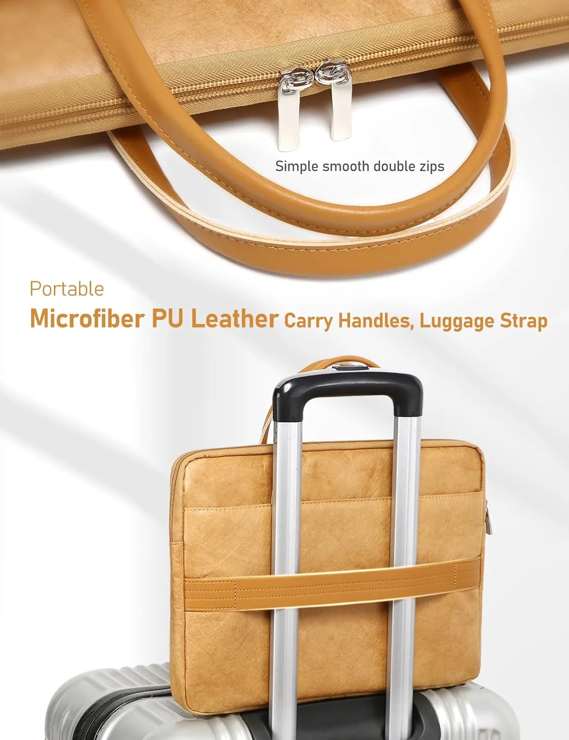 13-14 Inch Shockproof Laptop Sleeve with Handle, Computer Bag for MacBook Pro 14 M4/M3/M2/M1 Pro/Max, MacBook Air 13 M4/M3/M2, Zenbook 14, 14 Inch Chromebook, Latitude, IdeaPad, Autumn Oak