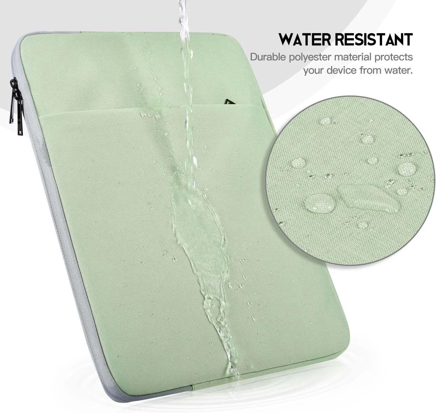 15 inch MacBook Air Sleeve, Padded Shockproof Travel Carrying Case for 2025-2023 MacBook Air 15 inch M4 M3 M2 Chip A3241 A3114 A2941 Water-Resistant Laptop Cover Slim Accessories Bag -Mint Green