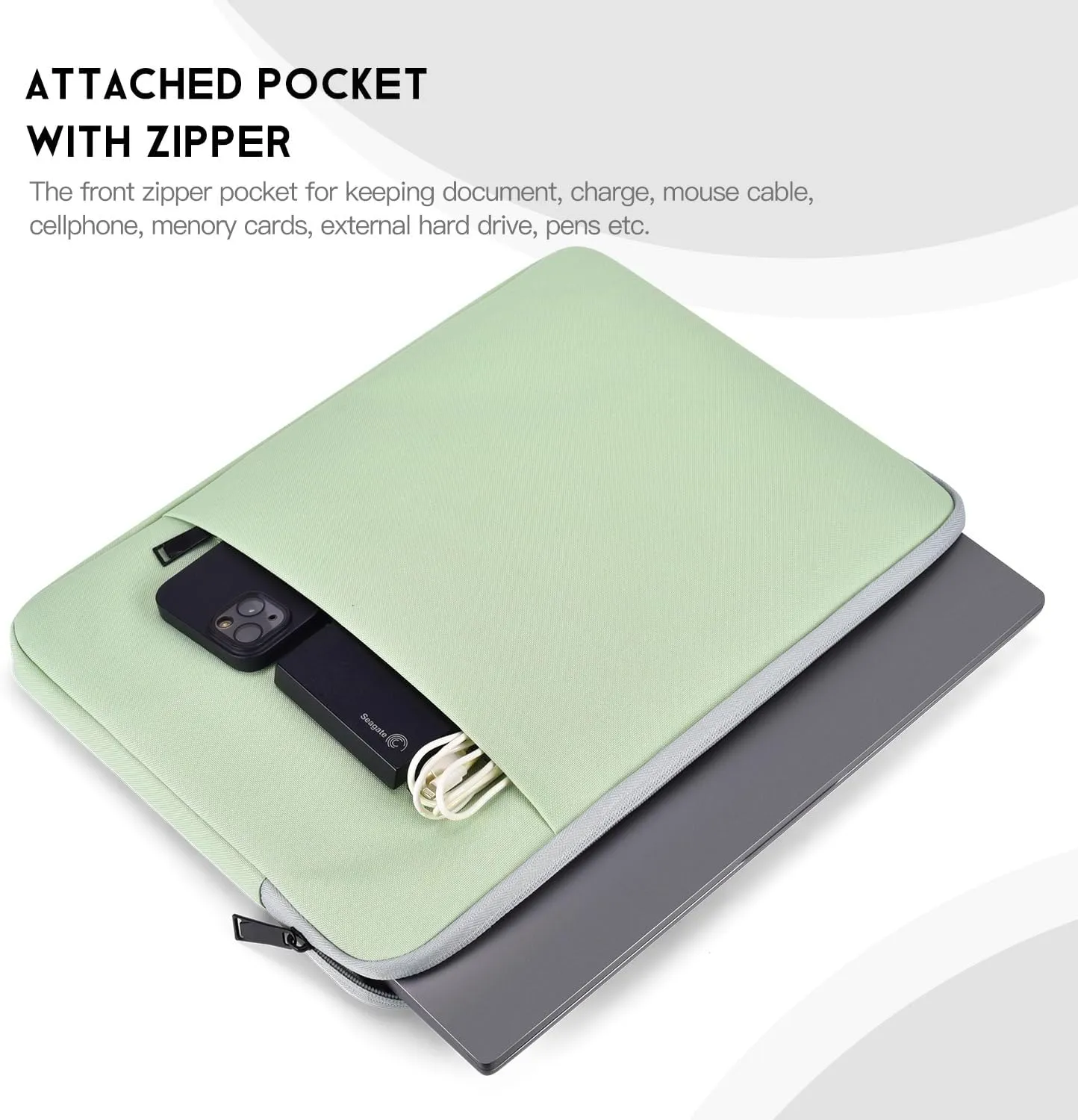 15 inch MacBook Air Sleeve, Padded Shockproof Travel Carrying Case for 2025-2023 MacBook Air 15 inch M4 M3 M2 Chip A3241 A3114 A2941 Water-Resistant Laptop Cover Slim Accessories Bag -Mint Green