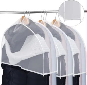 16 Pcs Plastic Shoulder Covers for Clothes 4" Gusseted Shoulder Covers for Hanging Clothes Hanger Covers Clear Garment Breathable Bag for Jacket Clothing Coat Dress