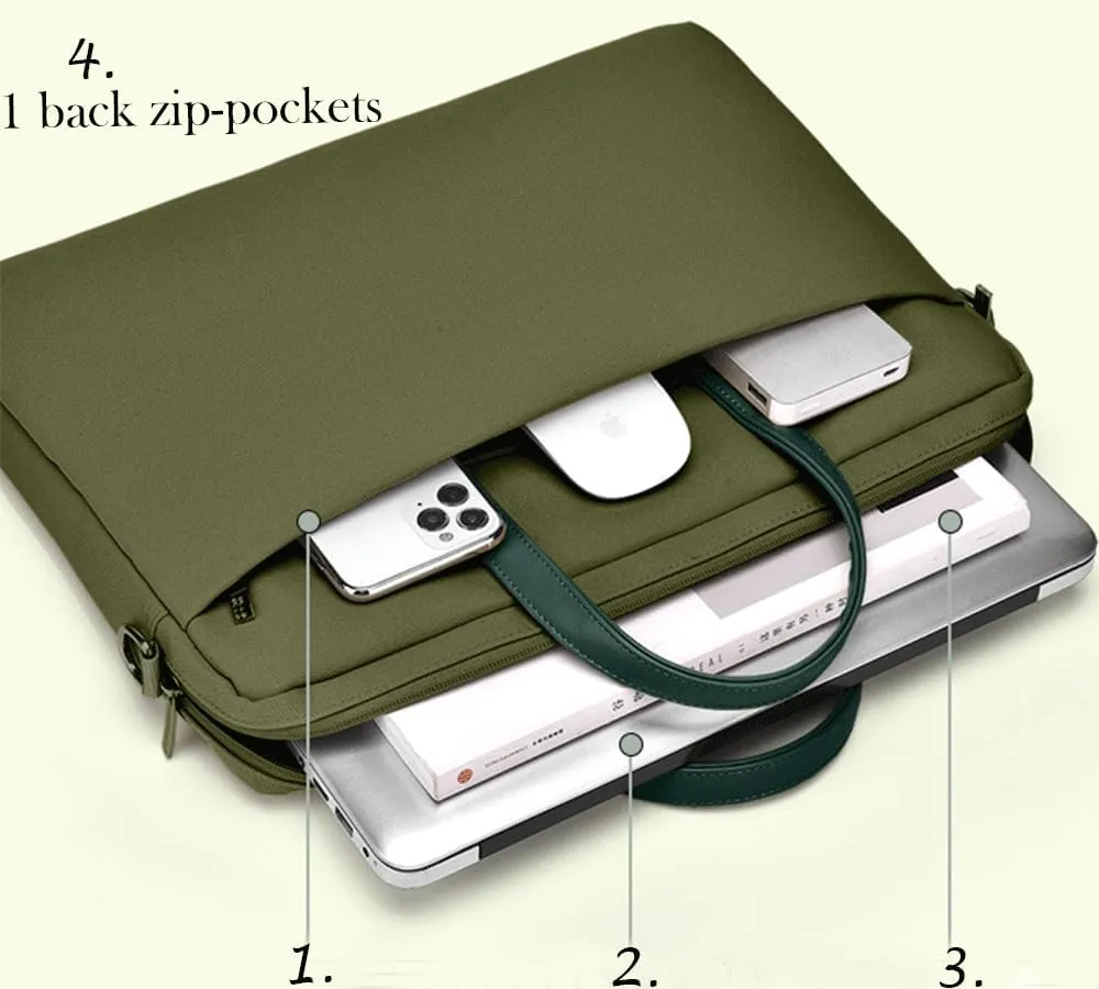 17.3 inch Laptop Sleeve Waterproof Laptop Shoulder Bag Computer Carrying Case Compatible with Lenovo Acer Dell HP 17 17.3 inch Notebook, ASUS TUF Gaming F17 17.3”/ Vivobook 17.3", Army Green