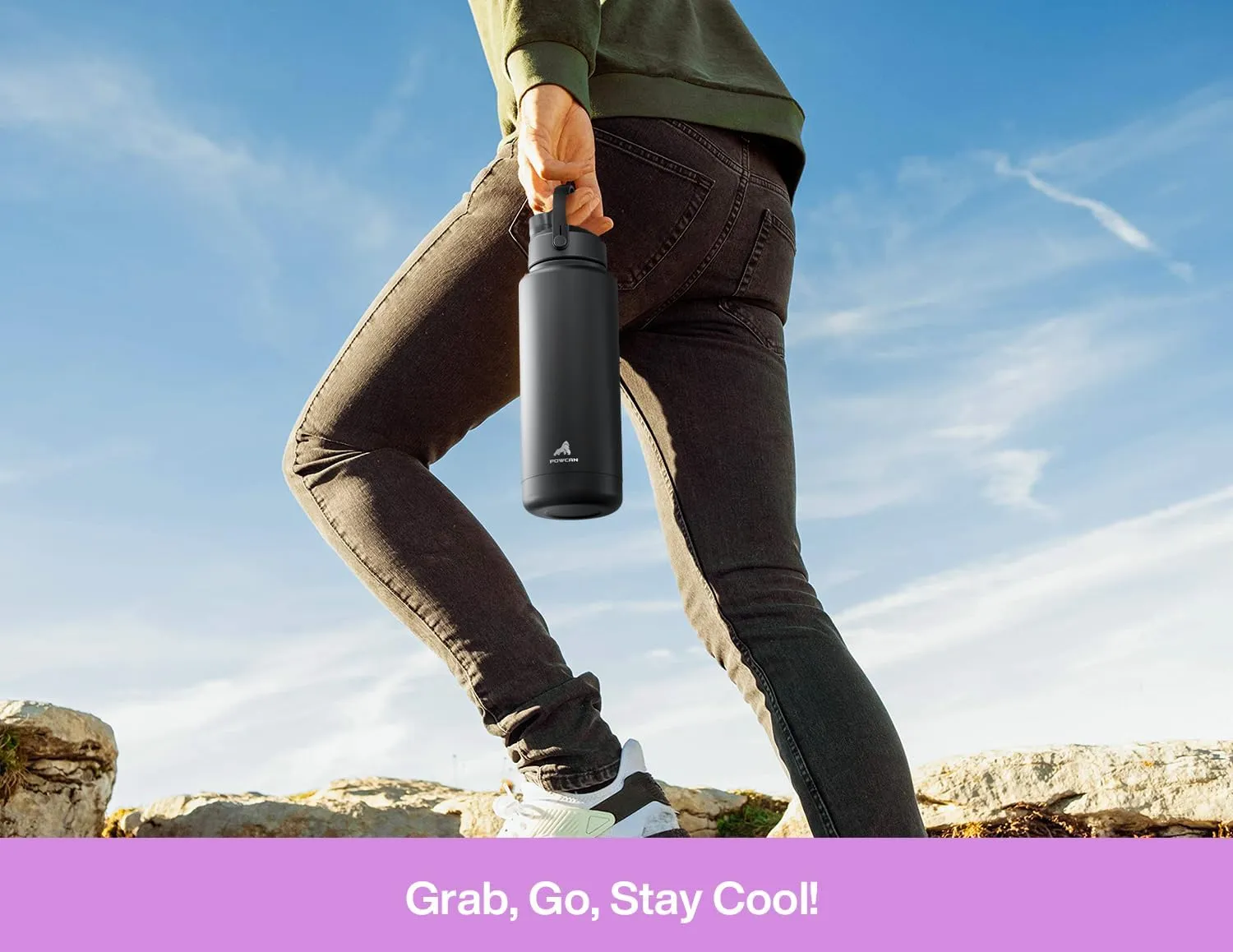 18 oz Insulated Water Bottle with 2-in-1 Straw and Spout Lid, Keep Cold 24H, Leak-Proof, Fits in Car Cup Holder, Stainless Steel Water Bottle for Sports, Travel, and School (Misty Lilac)