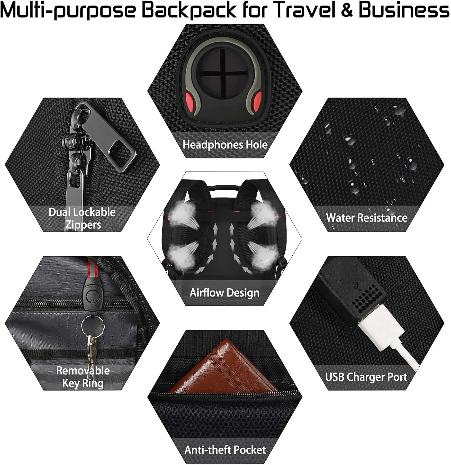 18.4 Inch Laptops Backpack, 55-60L Extra Large Travel Laptop Backpack with USB Charging Port, TSA Friendly Flight Approved and RFID Anti-Theft Pocket, Water Resistant Suiltable for Large Gaming Laptop