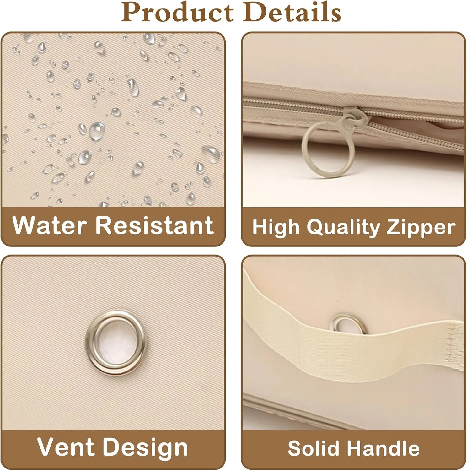 2 PCS Ultra Space Saving Self Compression Organizer, Comforter Storage Bag, Heavy Duty Moving Bags, Storage Tote for Space Saving, Moving Organizer Bags for Comforters, Clothes, Blankets (Cream)