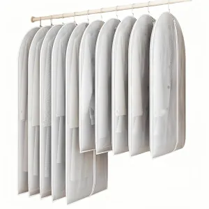 20 Pack Small Size Clear Garment Bags for Hanging Clothes with Full Zipper for Closet Storage, Clothes Cover For Hanging, Wardrobe Bags for Hanging Clothes.(100 x 60CMx 10P)