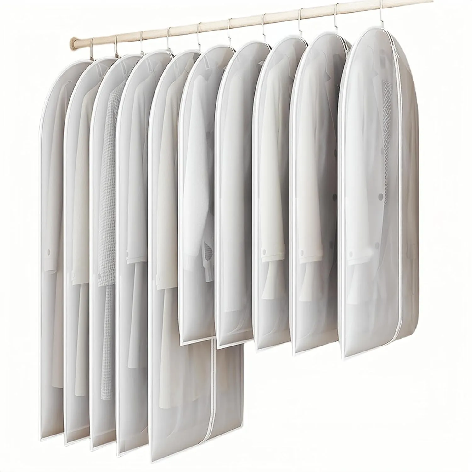 20 Pack Small Size Clear Garment Bags for Hanging Clothes with Full Zipper for Closet Storage, Clothes Cover For Hanging, Wardrobe Bags for Hanging Clothes.(100 x 60CMx 10P)