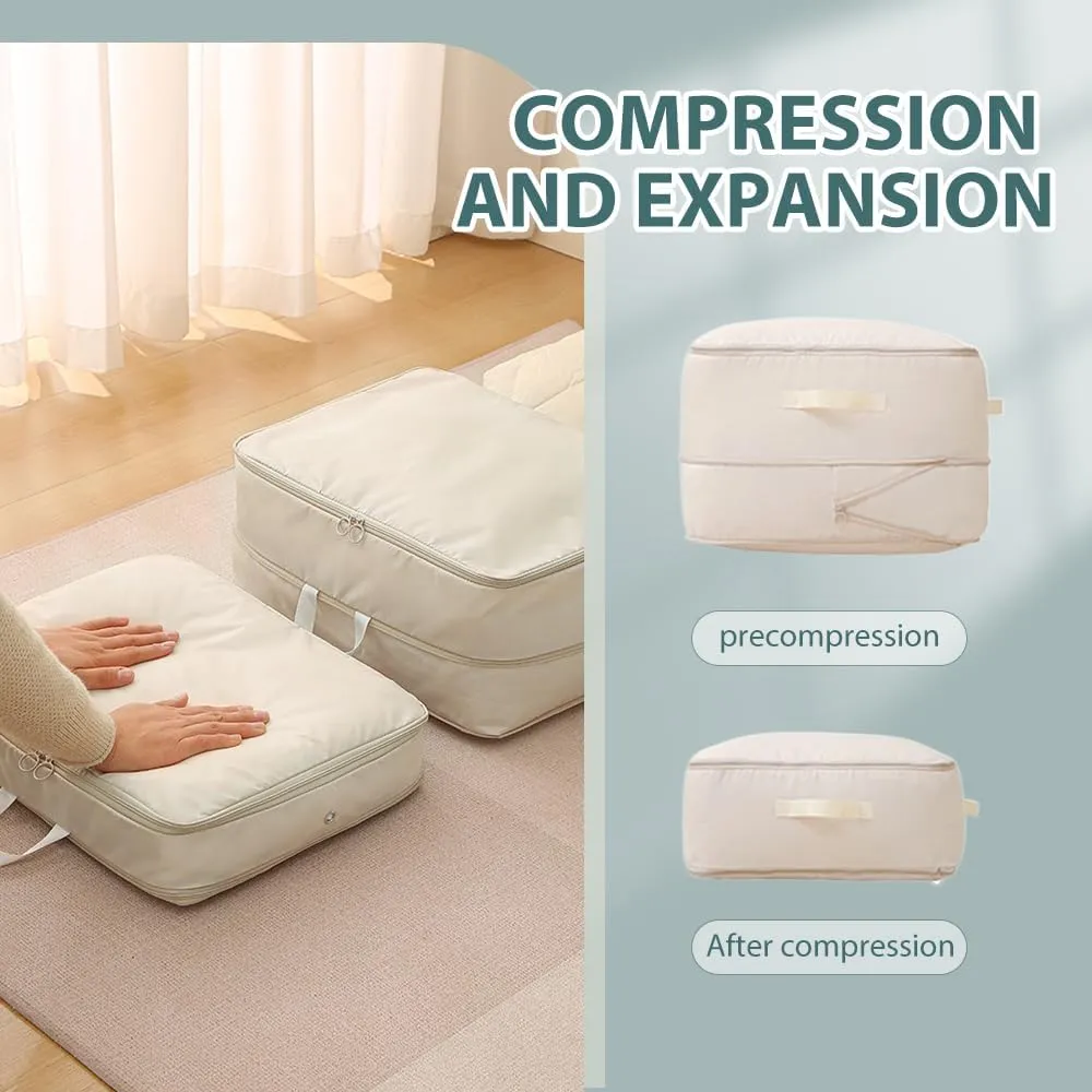 2025 New Ultra Space Saving Self Compression Organizer, Portable Space Saver Storage Packing Bags, Compression Storage Bag for Comforters, Blankets, Bedding (Pink, XL - 54*42*50 cm)
