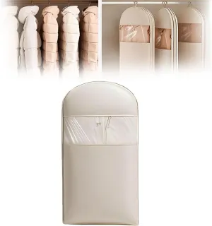 2025 Space Saving Hanging Garment Bag with Self Compression Zipper, Transparent Visibility Space Saving Hanging Protector for Down Coat with Self Compression Zipper (Extra Large)