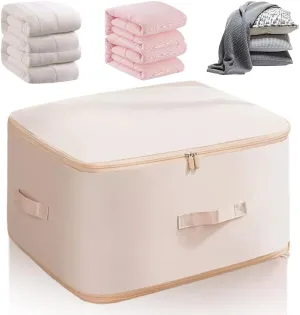 2025 Ultra Space Saving Self Compression Organizer, Portable Heavy Duty Moving Tote Comforter Storage Bag, Upgrade Quilt Compression Storage Bag Packaging Cube Bedding Storage Bag (Beige, X-Large)