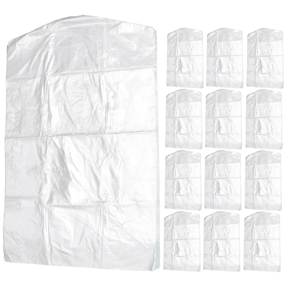 20pcs Garment Bag Transparent Clothing Dust Cover Hanging Clothes Suit Dress
