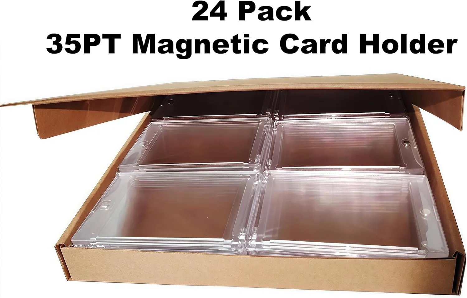 24 Pack Magnetic Card Holder 35pt One Touch Trading Hard Protector Case for Baseball Basketball Football Sports Cards
