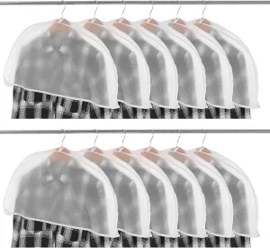 24 Pieces Shoulder Covers 24 x 12 x 2 Inches Garment Covers Clothes Covers for Hanging Clothes for Closet Storage Suit, Coats, Jackets, Dress Closet Storage