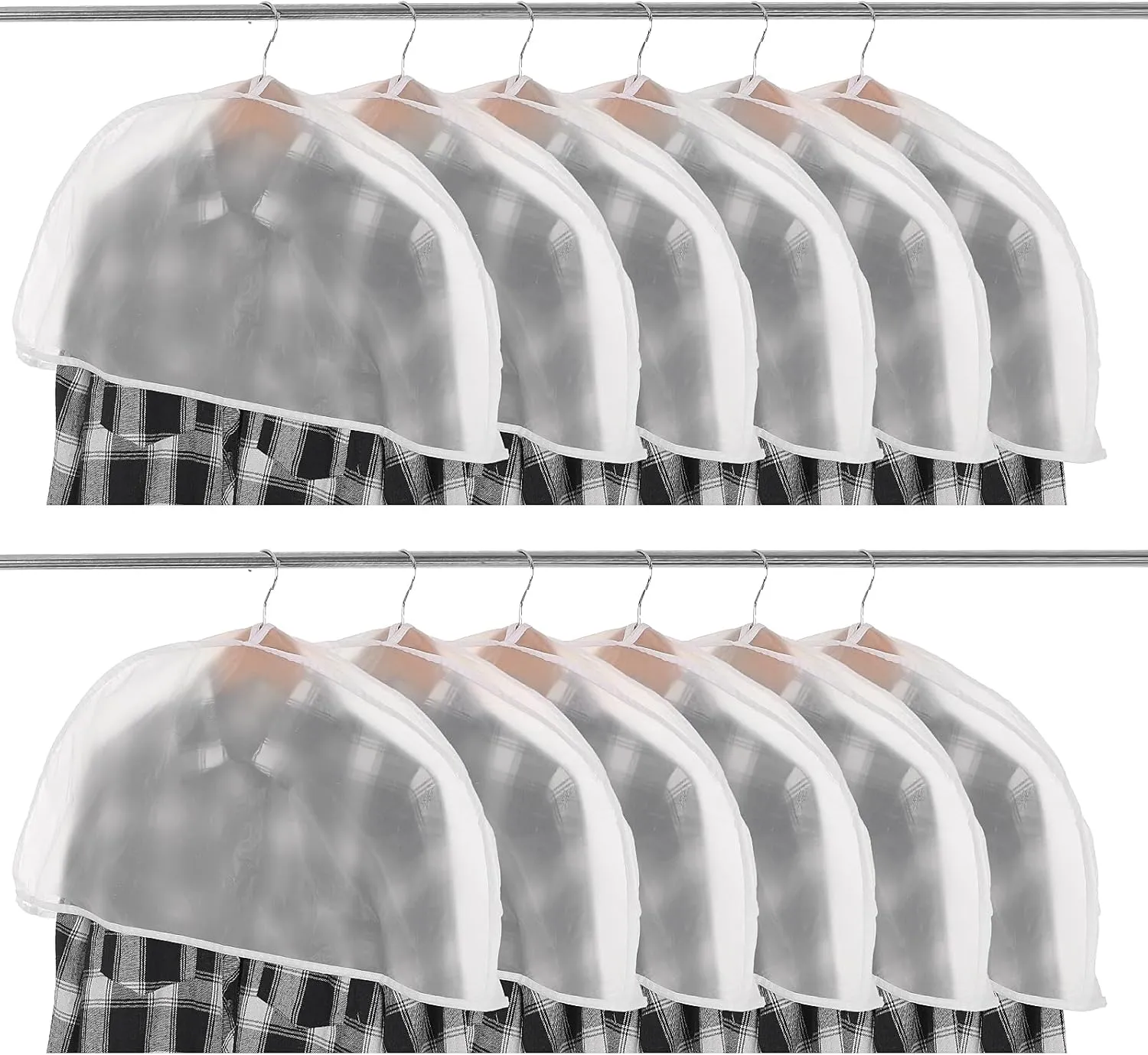 24 Pieces Shoulder Covers 24 x 12 x 2 Inches Garment Covers Clothes Covers for Hanging Clothes for Closet Storage Suit, Coats, Jackets, Dress Closet Storage