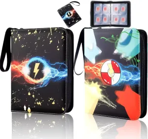 2pcs Card Binder 4 Pocket, Premium Zip Trading Card Binder, Collectible Trading Card Album, Graded Card Binder, For M Tg T Cg Sports Cards(400 Pocket)