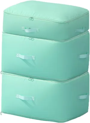 3 PCS Ultra Space Saving Self Compression Organizer, 2025 NEW Comforter Storage Bags, Heavy Duty Moving Bags, Washable Compression Bags for Storage Comforter Blanket, Clothes,Closet, Bedding