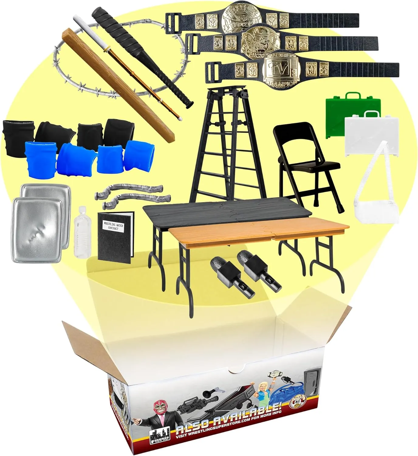 30 Piece Massive Wrestling Figure Accessory Pack for Wrestling Action Figures