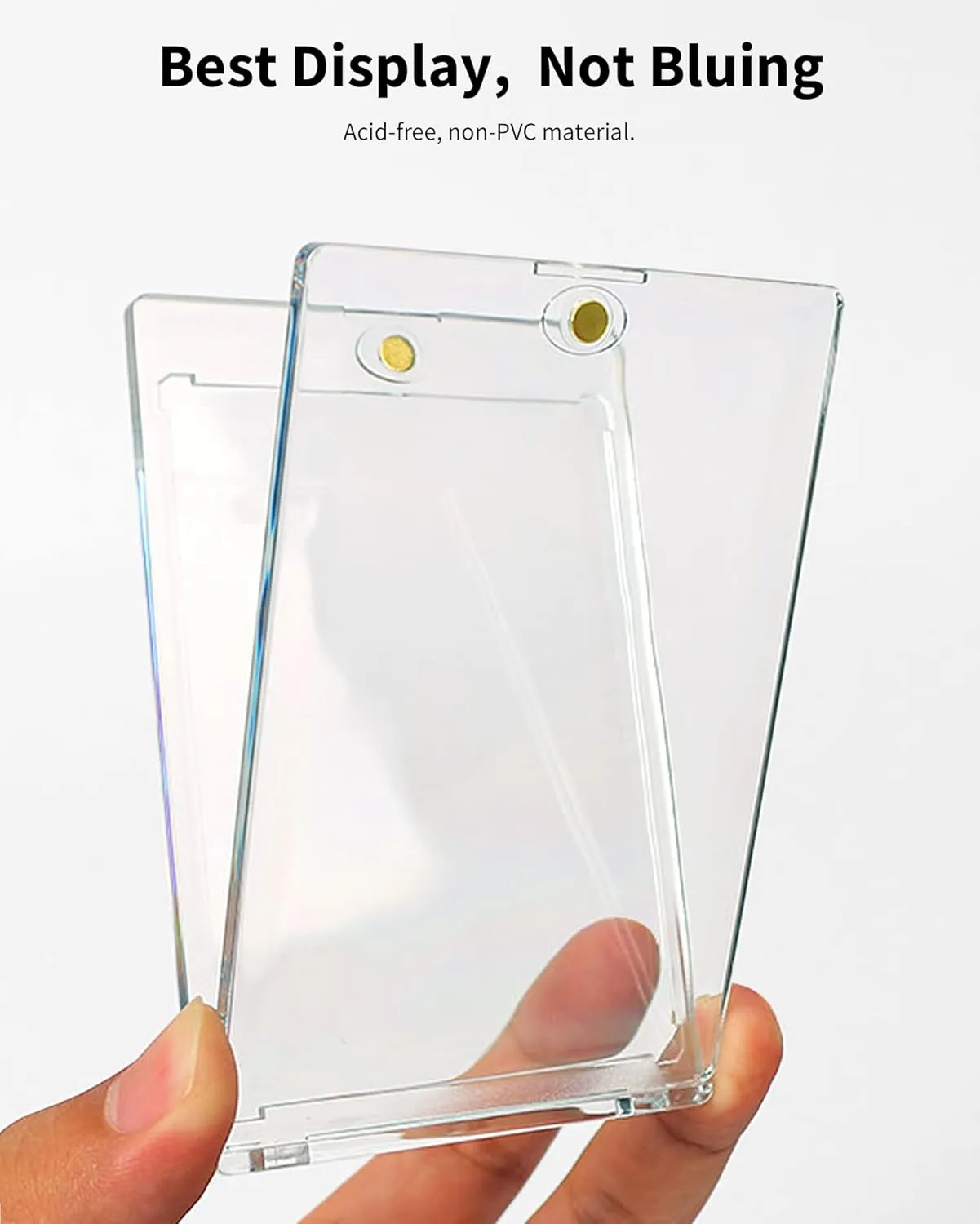 35pt Magnetic Card Holders for Trading Cards - White Clear One Touch Hard Cases, 25 Pack