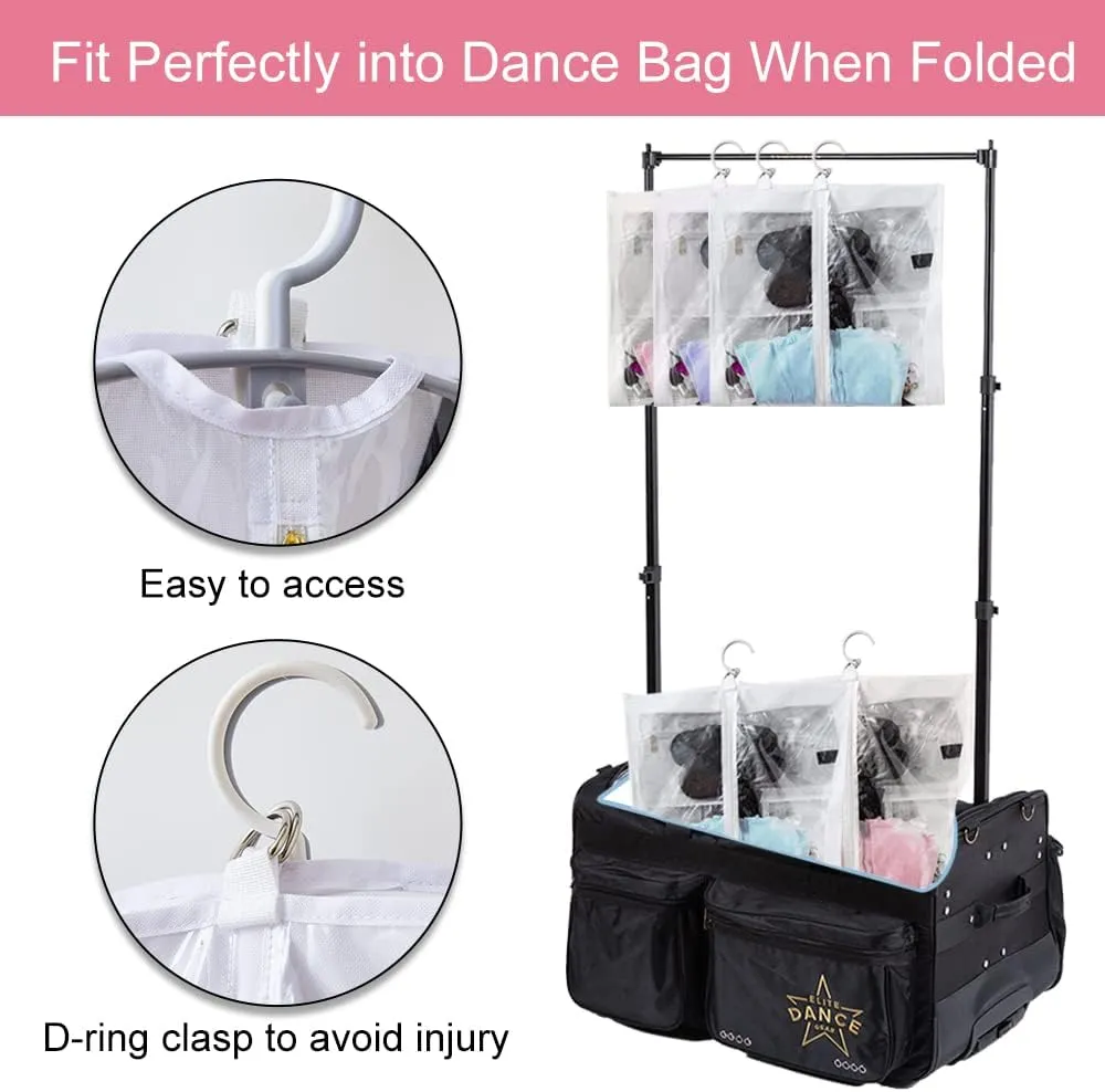 35" Clear Garment Bag With 3 Zipper Pockets for Suits Dress Cover, Travel & Competitions Protector, Dance Costumes, Girls Dress Recital Outfit Organizer, 3 packs, White