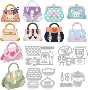 3D Handbag Cutting Dies for Card Making Small Tote Bag Metal Card Die Cuts Scrapbooking Embossing Template Dies for DIY Birthday Greeting Cards Craft Paper Photo Album Invitation Decor