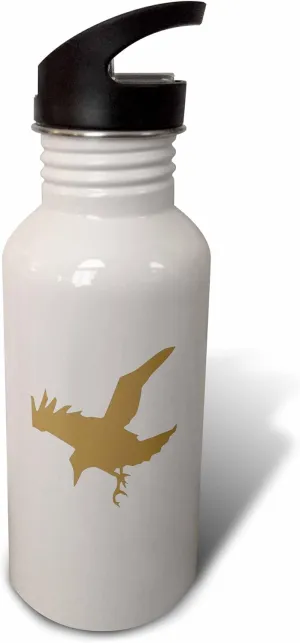 3dRose Raven or Crow In Flight Silhouette Cut Out - Water Bottles (wb-382567-2)