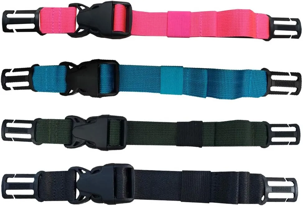 4 Pack Backpack Chest Strap Heavy Duty Adjustable Backpack Sternum Strap Chest Belt Suitable for Webbing on The Backpack up to1in.(Black/Army Green/Sky Blue/Pink)