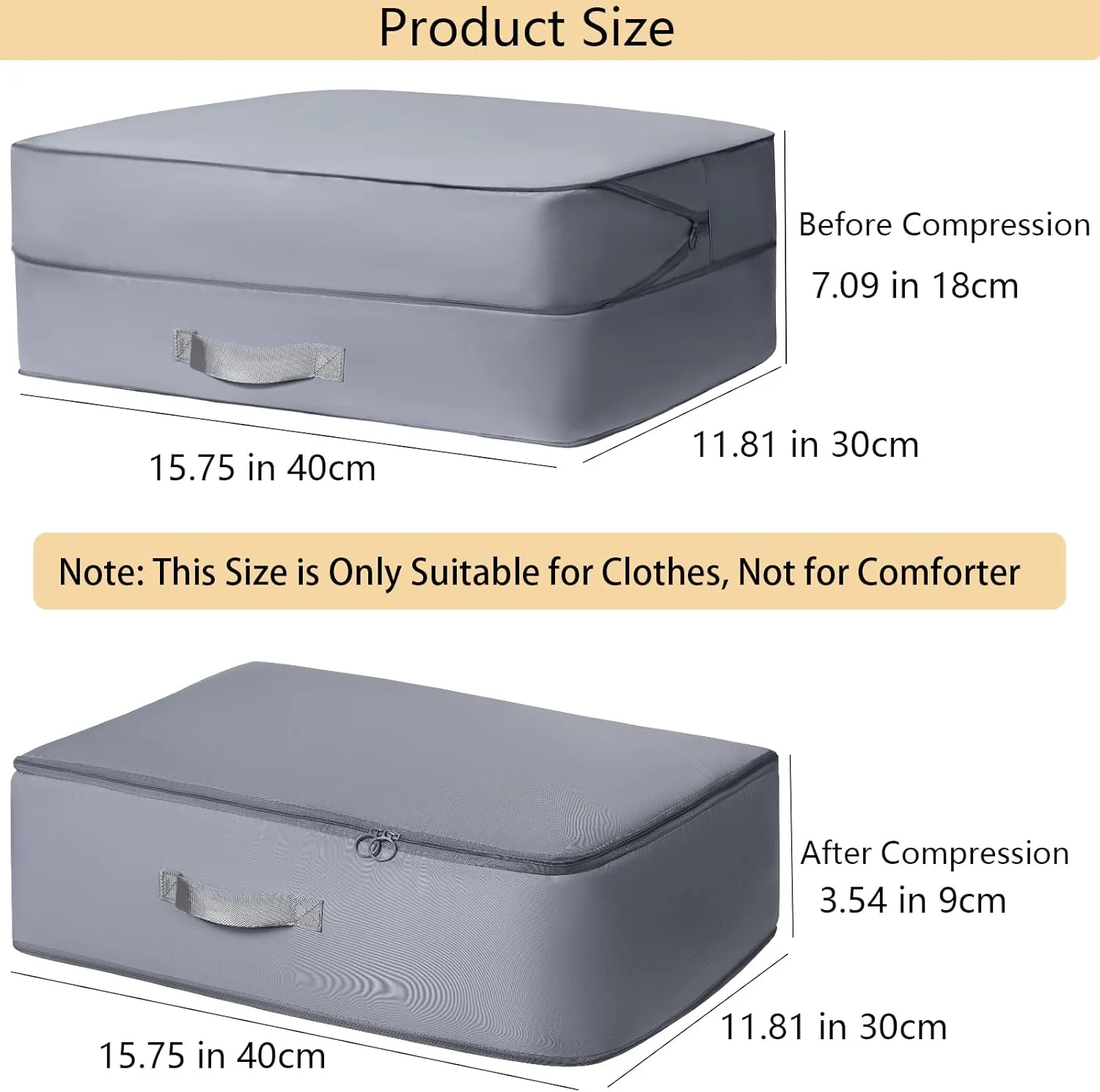 4 Pack Compression Bags for Storage,Ultra Space Saving Self Compression Organizer Bags,Sweater Organizer for Closet,Clothes Storage Bag (Gray,Large)