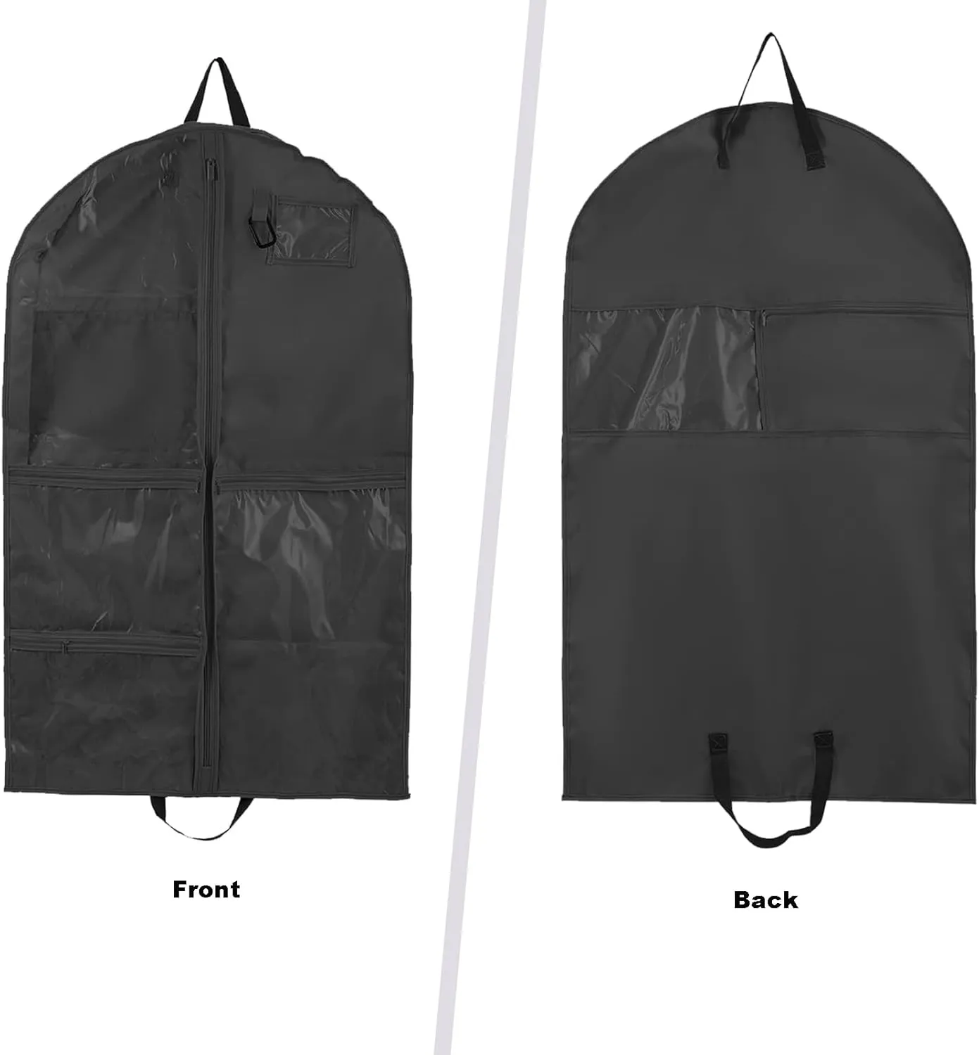 40Inch Garment Bag for Hanging Clothes, Waterproof Dance Costume Bags, Gusseted Hanging Garment Bags for Travel Storage, Kids Garment Bag, Garment Bag for Dance Competitions（Black-2 pack)