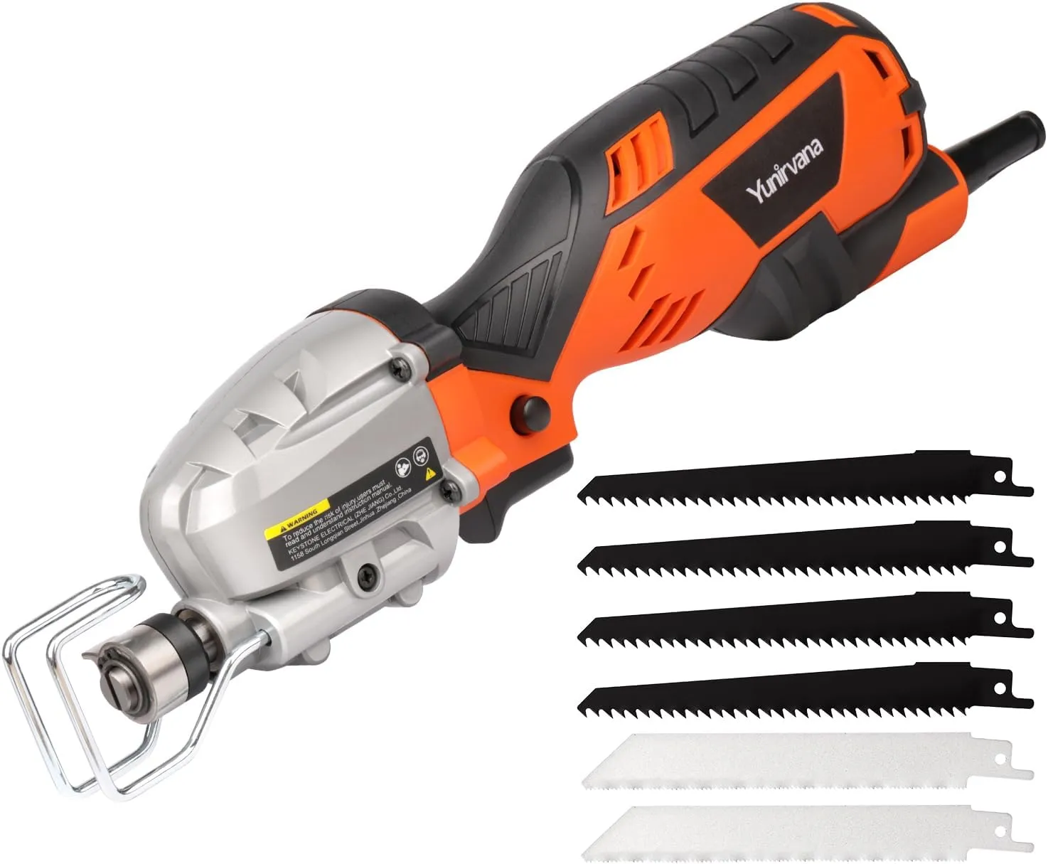 5.0 Amp Variable-Speed Corded Reciprocating Saw - 3000spm for Versatile Cutting, 1/2" Stroke Length, Up to 4-1/2" Cutting Capacity for Wood and Metal