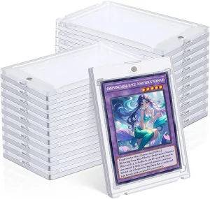50ct Magnetic Card Holders for Trading Cards, 35pt Acrylic Card Protectors Baseball Card Display Case Fit for Sports Cards, MTG Cards, Standard Cards (Clear)