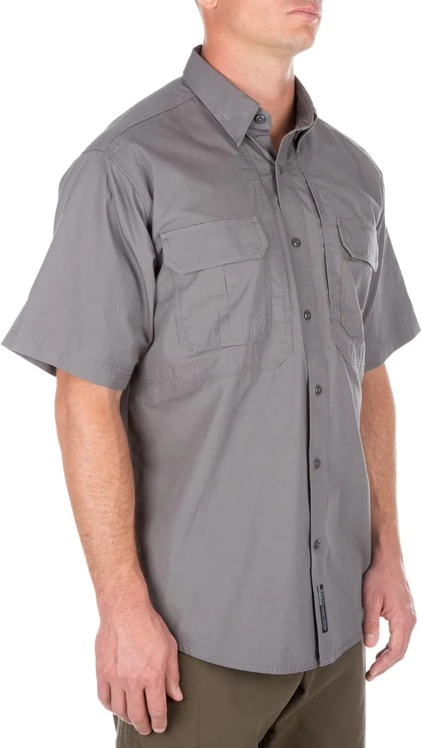 5.11 Tactical Men's Short Sleeve Low Profile Design Button Up Polo Shirt, Cotton Fabric, Style 71152
