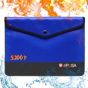 5200℉ Fireproof Document Bag,Waterproof Fireproof Bag with Heat Insulated,Fireproof Money Bag with Zipper Closure for Cash, Important Documents and Valuables 13.9" X 10.6"(Blue)