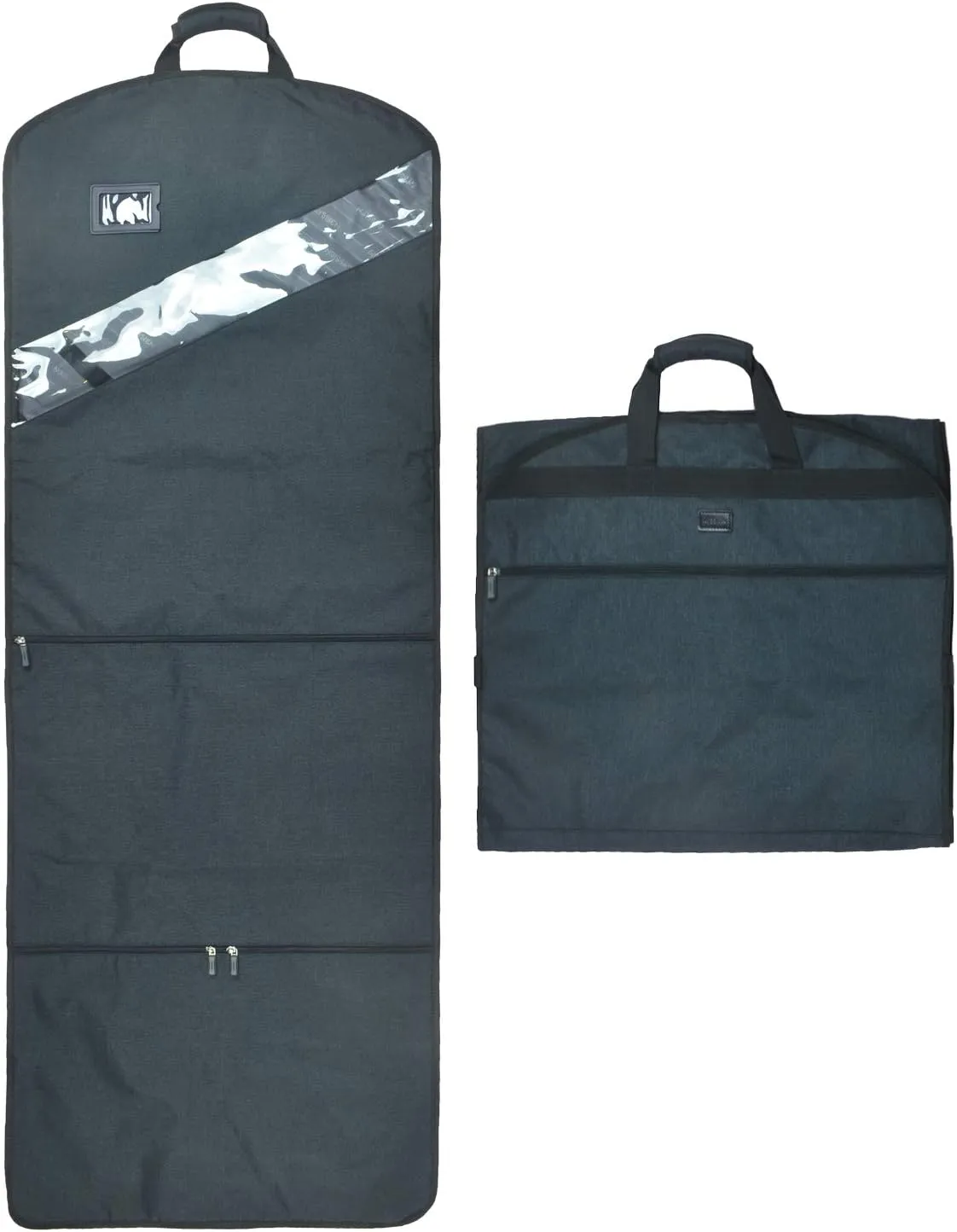 66'' Tri-fold Extra Long Dress Garment Bag, Premium & Breathable Tear-resistant Hanging Suit Cover for Travel and Storage (Standard)