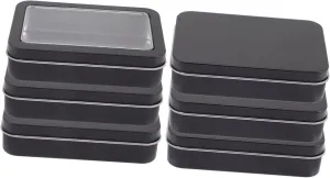 6Pcs Tinplate Card Decks Box with Transparent Lid Sturdy Storage Organizer for Design for Home Supplies and Game Collection